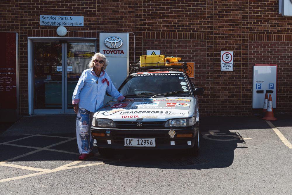 80 year-old woman drives a Corolla from Capetown to London
