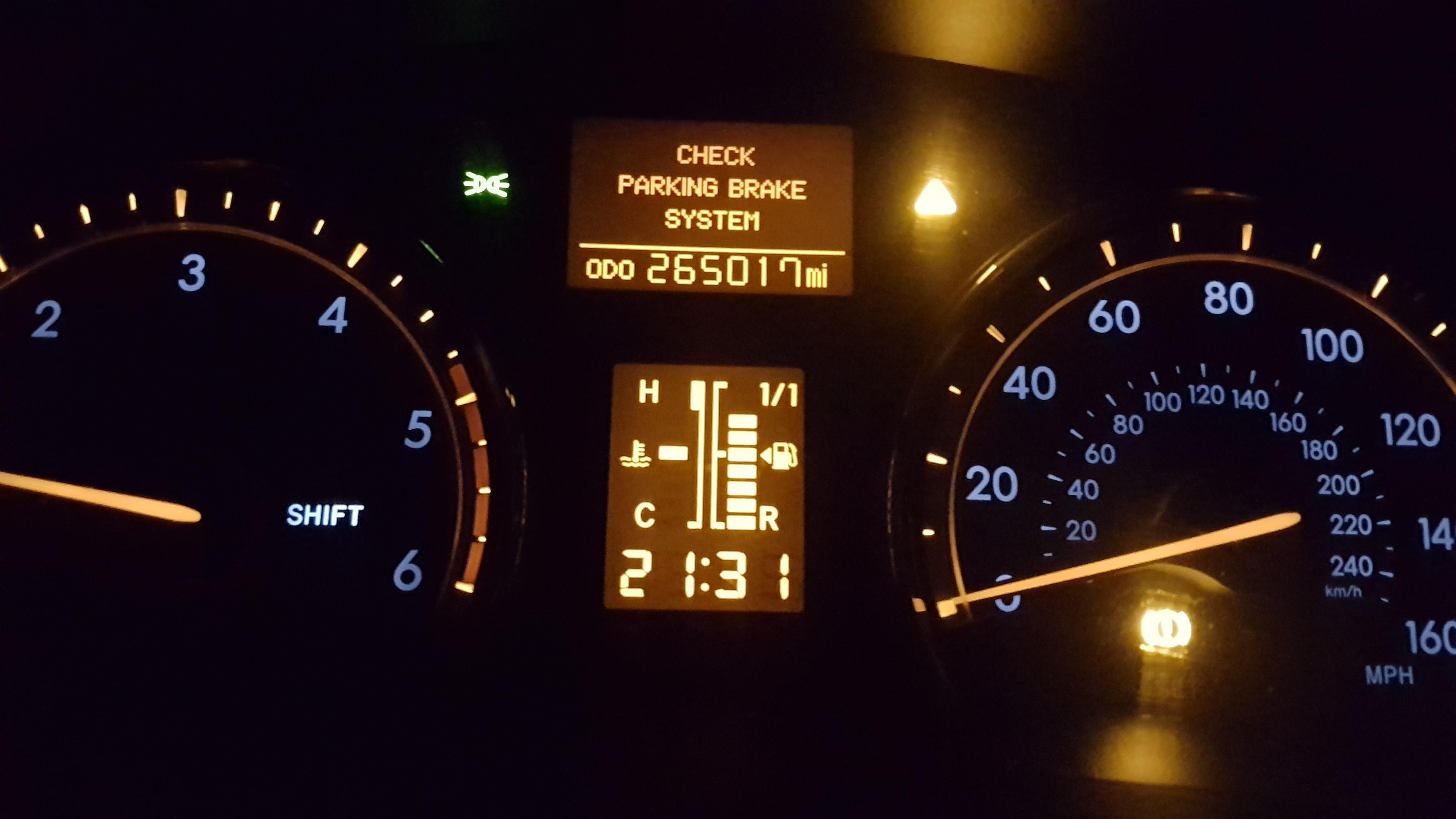 Check Parking Brake System Avensis